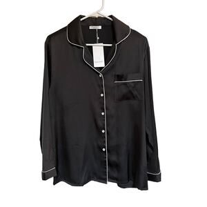 Ekouaer black pajama top NEW